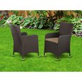 East West Furniture Luneburg Outdoor-furniture Wicker Patio Chair - Dark Brown HLUC163S